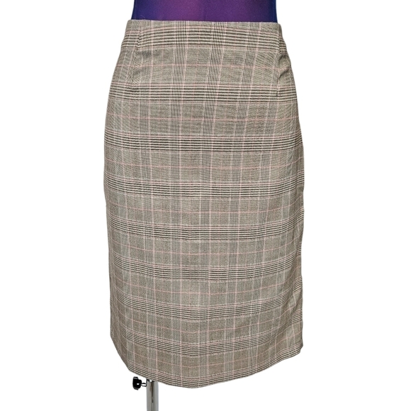 A. Byer‎ Tan & Pink Plaid Pencil Skirt Size 3 Juniors i89 - Picture 1 of 6